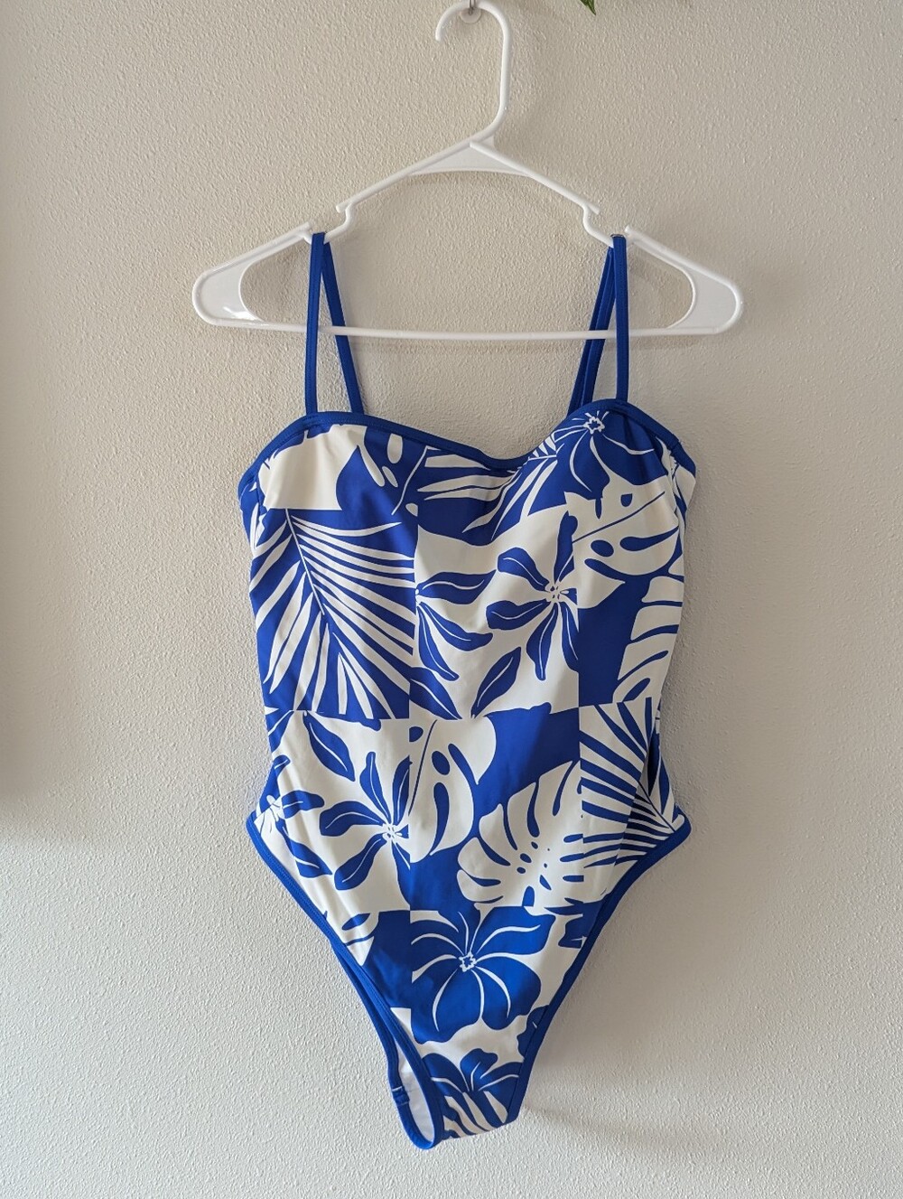 Blue & White Floral Swimsuit